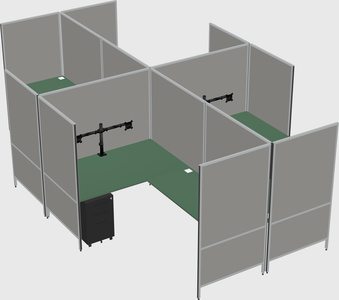Modern modular quad l-shaped panel system