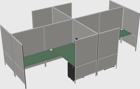 Modern modular quad l-shaped panel system