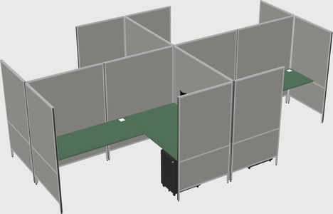 Modern modular quad l-shaped panel system