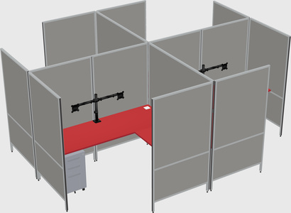 Système de panneaux modulaires modernes en forme de l quadruple