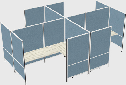 Modern modular quad l-shaped panel system