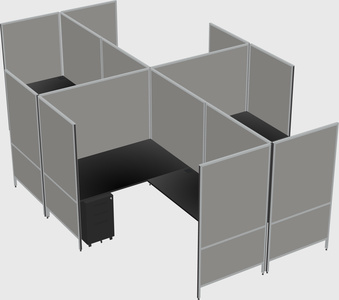 Système de panneaux modulaires modernes en forme de l quadruple