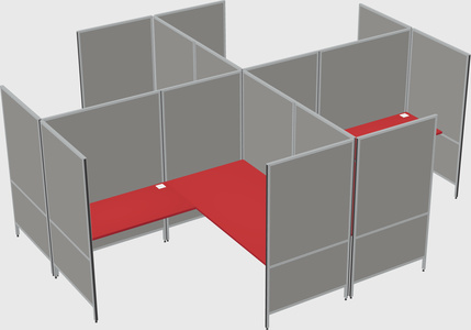 Modern modular quad l-shaped panel system