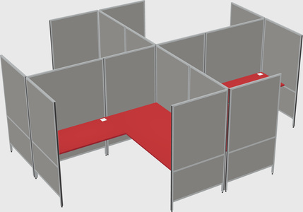 Modern modular quad l-shaped panel system