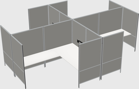 Modern modular quad l-shaped panel system