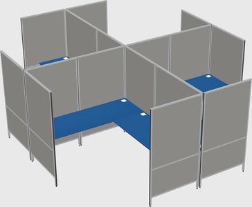 Modern modular quad l-shaped panel system