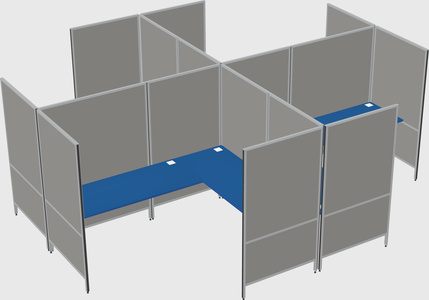 Modern modular quad l-shaped panel system