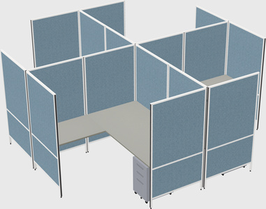 Système de panneaux modulaires modernes en forme de l quadruple