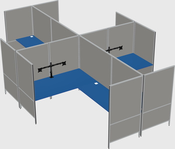 Système de panneaux modulaires modernes en forme de l quadruple
