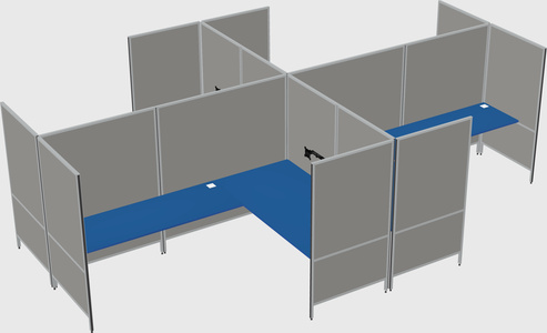 Modern modular quad l-shaped panel system