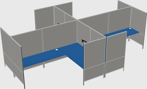 Modern modular quad l-shaped panel system