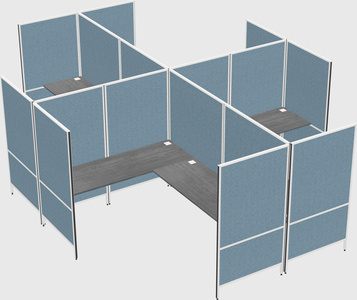 Modern modular quad l-shaped panel system
