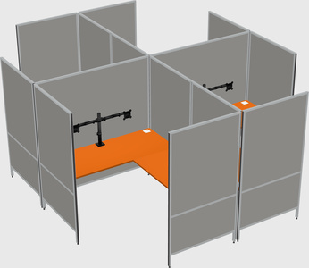 Modern modular quad l-shaped panel system