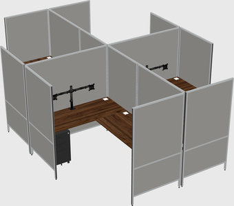 Système de panneaux modulaires modernes en forme de l quadruple