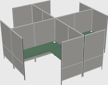 Modern modular quad l-shaped panel system