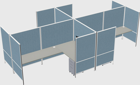 Modern modular quad l-shaped panel system