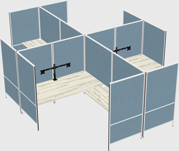 Modern modular quad l-shaped panel system