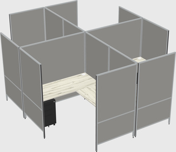 Modern modular quad l-shaped panel system