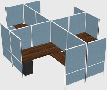 Modern modular quad l-shaped panel system