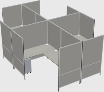 Modern modular quad l-shaped panel system