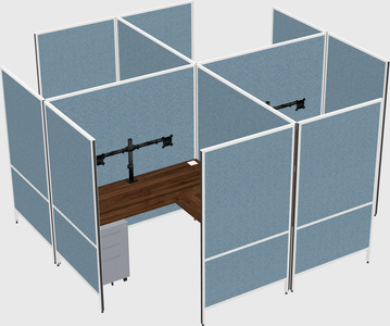 Modern modular quad l-shaped panel system