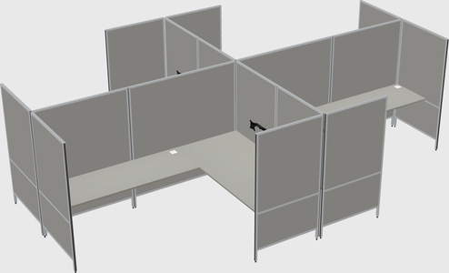Modern modular quad l-shaped panel system