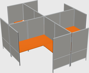 Modern modular quad l-shaped panel system