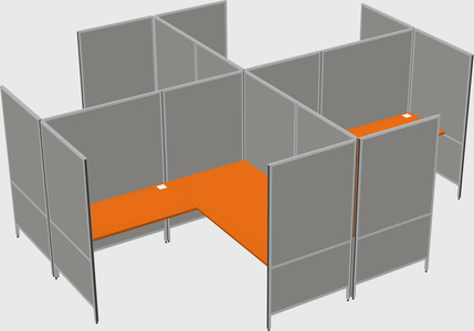 Modern modular quad l-shaped panel system