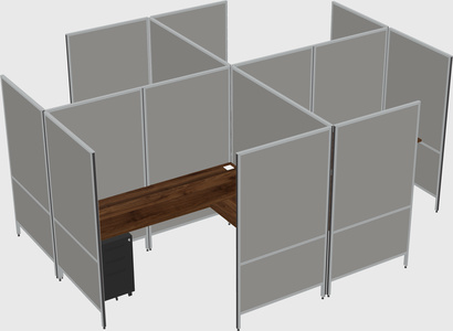 Modern modular quad l-shaped panel system