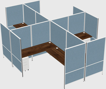 Modern modular quad l-shaped panel system