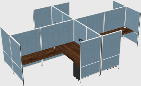 Modern modular quad l-shaped panel system