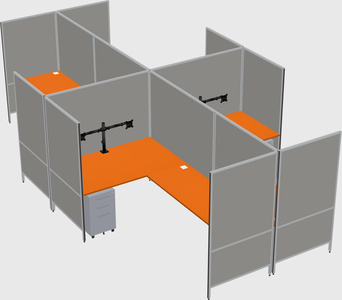 Modern modular quad l-shaped panel system