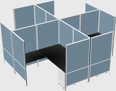 Modern modular quad l-shaped panel system