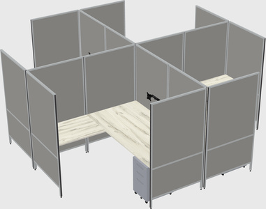 Modern modular quad l-shaped panel system