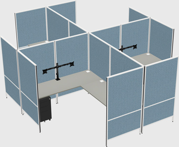 Modern modular quad l-shaped panel system
