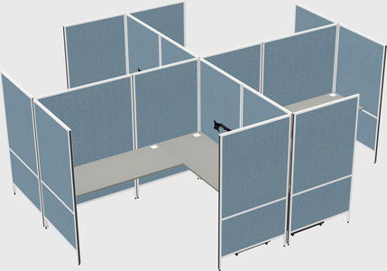 Modern modular quad l-shaped panel system