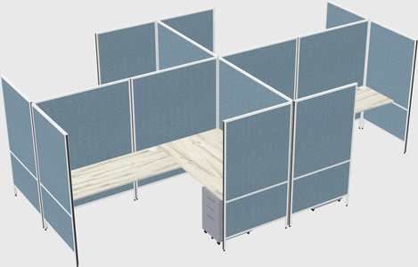 Modern modular quad l-shaped panel system
