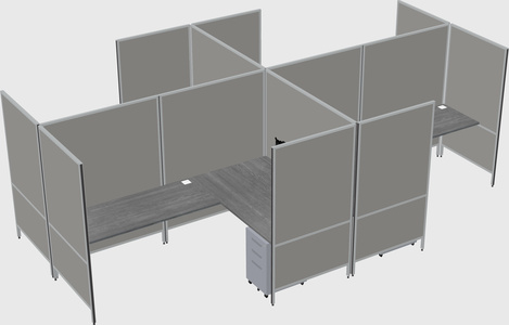 Modern modular quad l-shaped panel system