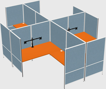 Modern modular quad l-shaped panel system