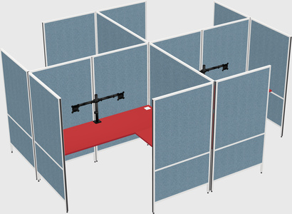 Modern modular quad l-shaped panel system