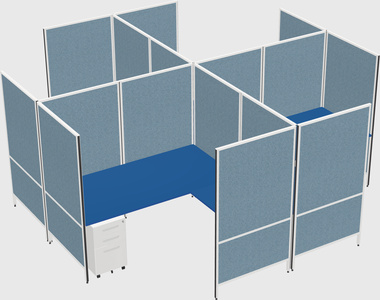 Modern modular quad l-shaped panel system