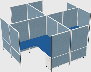 Modern modular quad l-shaped panel system