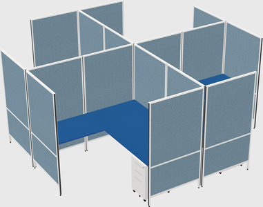 Modern modular quad l-shaped panel system