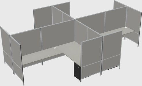 现代模块化四边形l型面板系统