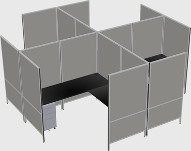 Modern modular quad l-shaped panel system