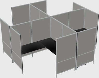 Modern modular quad l-shaped panel system