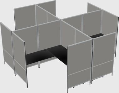 Modern modular quad l-shaped panel system