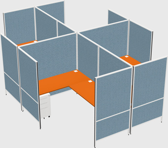 Modern modular quad l-shaped panel system