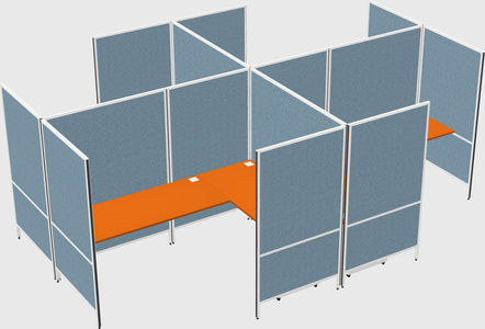 Modern modular quad l-shaped panel system