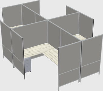 Modern modular quad l-shaped panel system